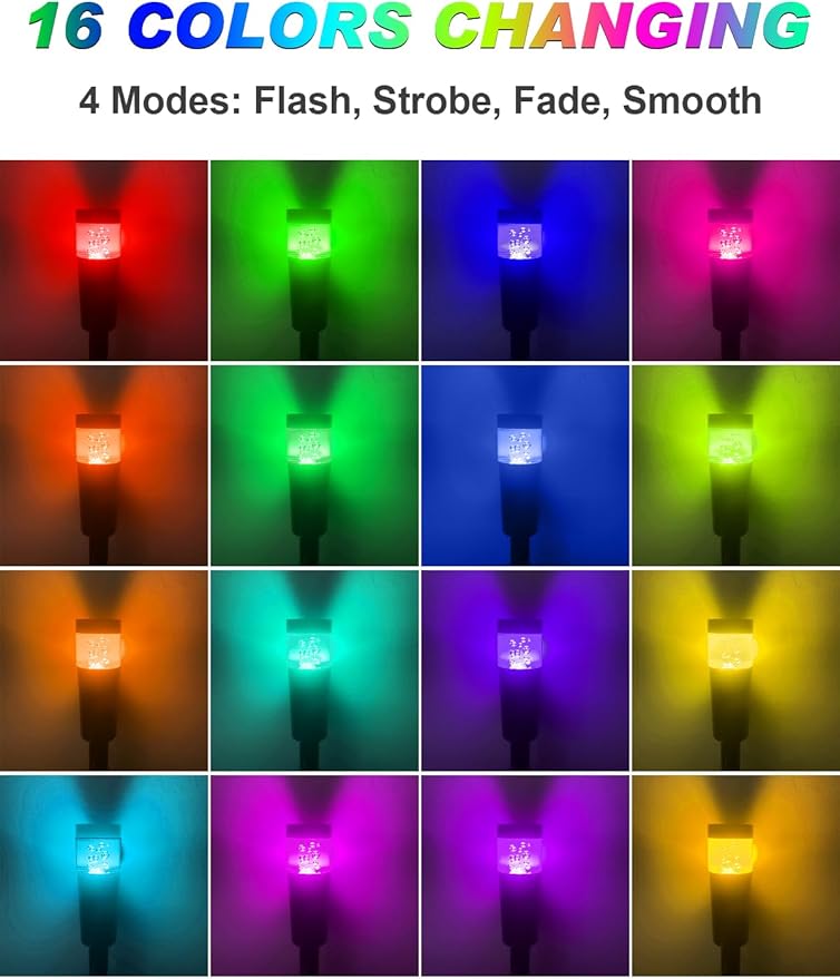 5W RGBW Low Voltage Landscape Pathway Lights with Connectors 12V Outdoor Color Changing Landscape Lighting LED | Lumora