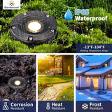 Gardenreet Brass Low Voltage In Ground Lights Kit(6 Pack) with MR16 Bulb & 100Feet Wire & Connectors, 12V AC/DC LED | Lumora