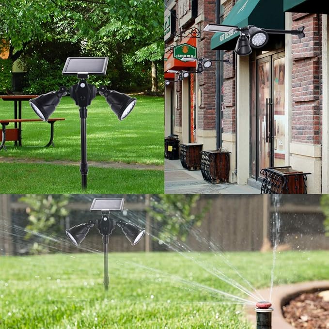 Solar Outdoor Spotlights, 1400-Lumens Bright 36 LED Motion Sensor Spot Lights Waterproof Double Head Security Light | Lumora