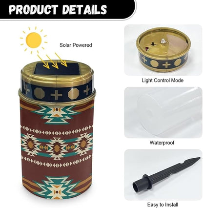 Tribal Cemetery Solar Lights Waterproof and Dustproof Cemetery Decoration Outdoor Lights Fashion Solar Lights for Desk Deck Pathway Tombstone Garden Cemetery Decorations