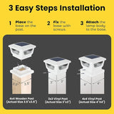 Brighticonic Solar Post Cap Lights Outdoor for 4x4, 3x3 – Auto On/Off Post Lights Solar Powered - Easy Install | Lumora