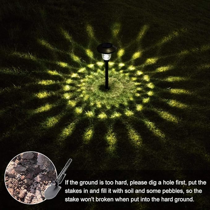 BEAU JARDIN 8 Pack Solar Pathway Lights Black 8 Pack Solar Pathway Lights Brown