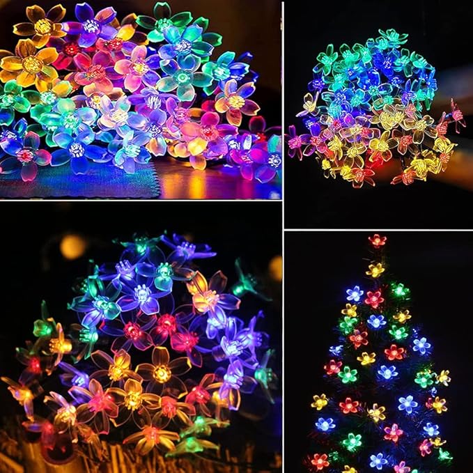 Christmas Flower Starry Fairy String Lights 33 Feet 100LED Blossom Decorative Light for Garden, Patio, Christmas | Lumora