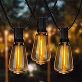 100ft Outdoor String Lights 30 ft with 27 LED Edison Bulbs, Dimmable Waterproof Shatterproof 2200K Warm | Lumora