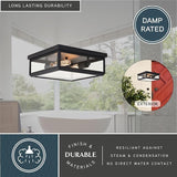 VAXCEL Kinzie Black Outdoor Square Flush Mount Ceiling Light with Clear Glass | Lumora