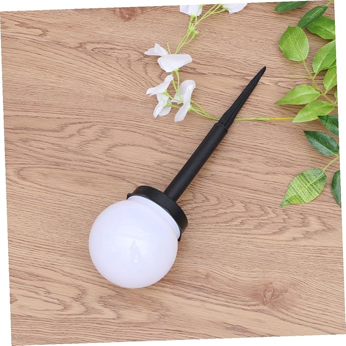 Kisangel 4pcs Solar Lawn Lights Waterproof Garden Path Ground Plug Lights Outdoor Warm White Courtyard Landscape Lighting for Yard and Patio