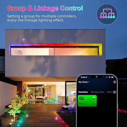LED Deck Lights Kit, 10Pack 1.22" Low Voltage WiFi RGBW+IC Multicolor Dynamic Recessed Deck Lighting Work with Alexa/Google Home, IP67 Waterproof 12V Step Lights Outdoor for Garden Yard Path Stairs