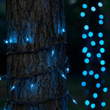 Novelty Lights 50 Feet 100 Bulbs Traditional Incandescent Mini Lights, Teal on Brown Wire with 6" Spacing | Lumora