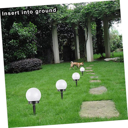 balacoo 6Pcs Solar Round Grass Lights Outdoor Plug Light Durable Lawn Lighting for Garden Pathway and Road Use Easy to Install Ground Bulb Lights
