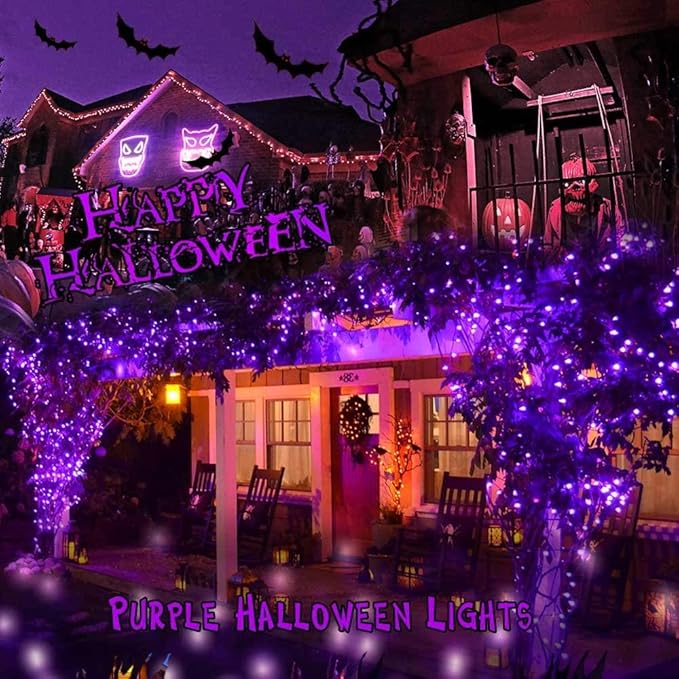 Brizled Purple Valentine Lights, 33ft 100 LED Valentine's Day Lights Outdoor, Connectable Purple String Light 120V UL Certified Christmas Tree Light, Indoor Xmas Light for Xmas Tree Party Home Decor