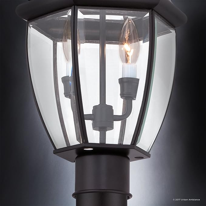 Urban Ambiance Luxury Colonial Outdoor Post Light, Large Size: 21" H x 11" W, with Tudor Style Elements, Versatile | Lumora