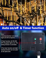 Flacchi Solar Meteor Shower Icicle Lights - 20 Tubes 480 LED Cascading Raindrop Lights, Outdoor Waterproof | Lumora