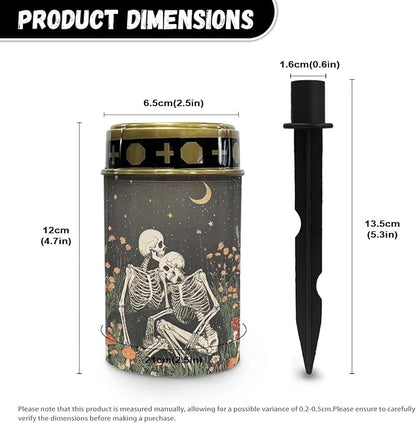 Skeleton Starry Night Cemetery Solar Lights Memorial Solar Lights Waterproof Grave Decorations Gifts for Cemetery Home Outdoors Lawn Outdoor Yard Patio