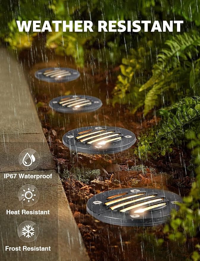 SUNVIE 12W Low Voltage Landscape Lighting with Connectors 1200LM Ultra Bright Well Lights Landscape LED In Ground | Lumora