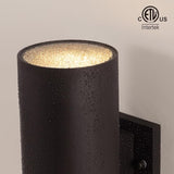 mirrea Modern Outdoor Porch Light Patio Light in 2 Lights with Aluminum Cylinder and Tempered Glass Cover | Lumora
