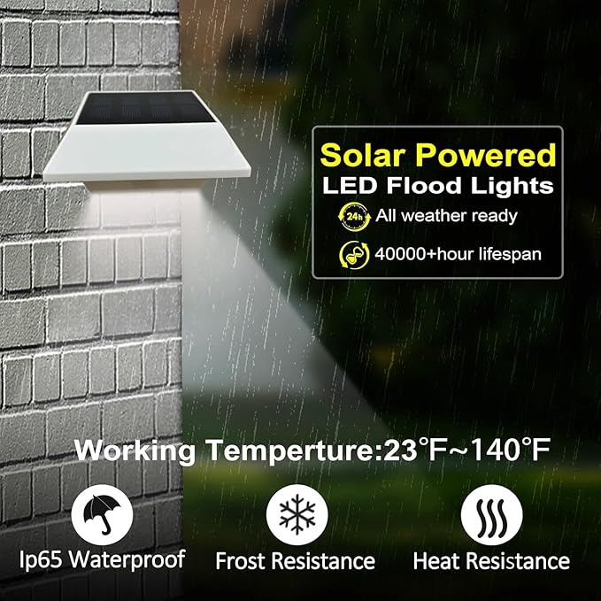 Solar Gutter Lights Motion Sensor Outdoor Security Light (2 Pack), Waterproof LED (6-Diode) Durable Fence Gutter Driveway Garden Patio Path Decking Light Made for Quality Outdoor Life