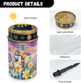 Orange Flower Cemetery Candles for Grave Solar Patio Lights Outdoor Waterproof Grave Solar Lights Solar Cross | Lumora