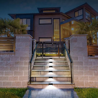 GLEAVI 5pcs Waterproof Solar Step Lights LED Corridor Deck Lamps for Garden Fence Outdoor Patio Stairway Lighting