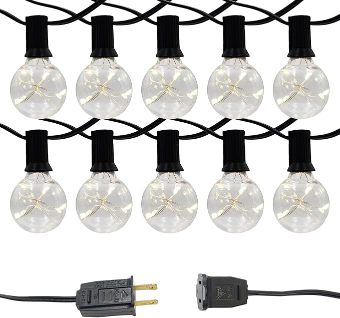 LumaBase Electric Globe String Lights with Soft White Fairy Lights