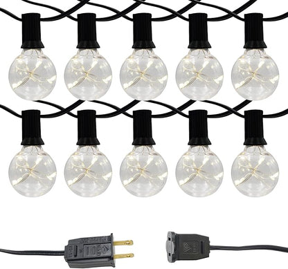 LumaBase Electric Globe String Lights with Soft White Fairy Lights