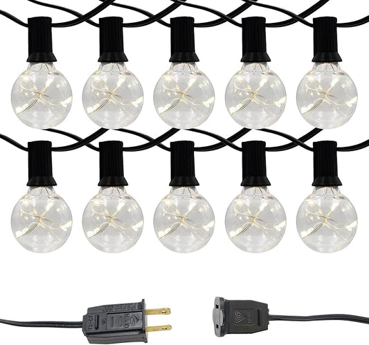 LumaBase Electric Globe String Lights with Soft White Fairy Lights