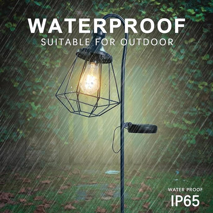 2 Pack Solar Pathway Lights Outdoor Waterproof Solar Powered Metal Path Lighting for Garden Backyard Landscape Lighting, Decor Lights Gift for Women, Blue