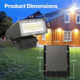 HYPERLITE LED Wall Pack 40W: 5000K ETL Listed with Dusk-to-Dawn Photocell Commerical Security Lighting - 0-90° | Lumora