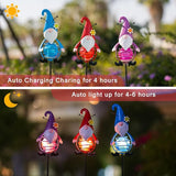 Gnome Solar Garden Lights, 22.4" H Waterproof Decorative Solar Stake Light, 3 Pcs Outdoor Statues Figurine Lights | Lumora
