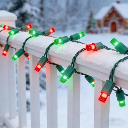 LED Valentines Day Lights (Red & Green - Steady, 25FT), Mini LED Christmas String Lights, Waterproof Fairy Lights for Outdoor Indoor Holiday Party Patios Wedding Halloween Xmas Decor