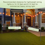 String Light Poles for Outside, 10ft Adjustable Metal Poles for Outdoor String Lights Hanging Light, Outdoor Light | Lumora
