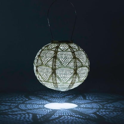 Allsop Home Garden 31771 Soji Stella Globe 8-in. Tyvek Solar Lantern (Pearl)