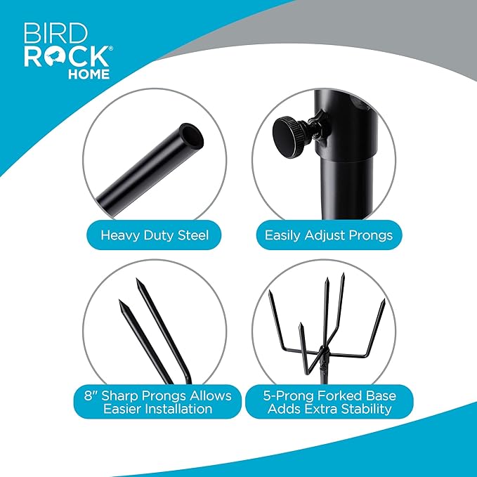 BIRDROCK HOME Poles for Outdoor String Lights - Weather Resistant, Durable, Easy to Install, Sturdy Pole for | Lumora