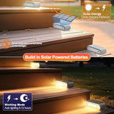Solar Step Lights for Outside, 8-Pack Stair Light Outdoor Waterproof IP67, 14 LED Warm White Light Solar Powered | Lumora