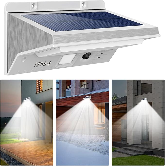 iThird Solar Lights Outdoor Motion Sensor, LED Solar Powered Outdoor Lights Stainless Steel Solar Security Light | Lumora