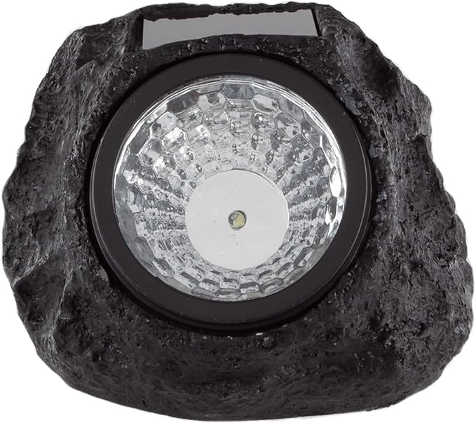 Pure Garden Solar Rock Lights Outdoor - 4-Pack Super Bright Weather Resistant LED Spot Lights - Auto On/Off Solar Rocks for Landscaping