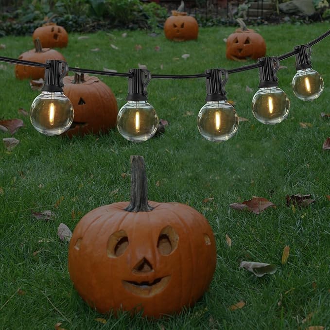 Outdoor String Lights 25FT, G40 LED Patio Globe Lights with 27 Shatterproof Bulbs, Waterproof Connectable Hanging Lights for Backyard Porch Wedding Christmas Decor, Warm White