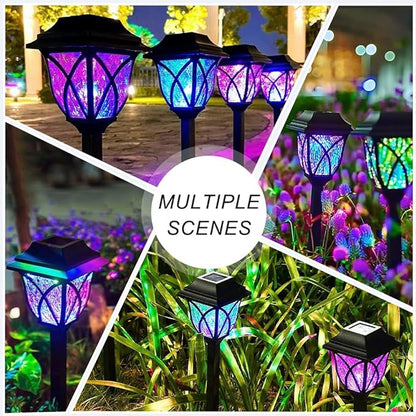 Solar Pathway Lights Outdoor, 6 Pack, RGB Color Changing, IP65 Waterproof & Weather Resistant, Garden Lights for Yard, Patio, Walkway, Landscape