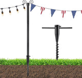String Light Poles for Outside, 11 Feet Lights Poles with Mount Anchor, Outdoor Lighting Poles Hanging Backyard | Lumora