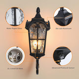 LONEDRUID Dusk to Dawn Sensor Outdoor Wall Light Fixtures Black Roman 17.71" H Exterior Wall Lantern Waterproof | Lumora
