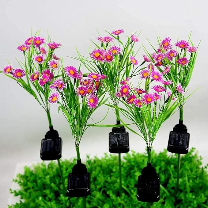 Solar Garden Stake Lights,28 LED Daisy Flower Decorative Lights Outdoor Waterproof Solar Powered Landscape Lights for Yard/Patio/Walkway/Pathway/Path Light (Pink)