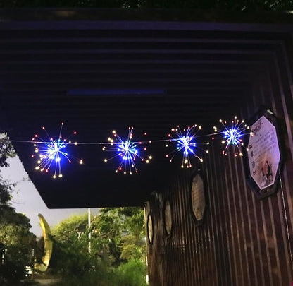 480 LED Firework Copper Wire Starburst Lights, 8 Modes with Remote Control, Dimming, Timer (Multicolor)