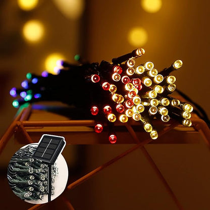 Solar String Lights Outdoor Lights led Small lamp Beads Warm White 8 Functions Colorful Colors Outdoor Engineering Lantern Christmas Garden Decoration