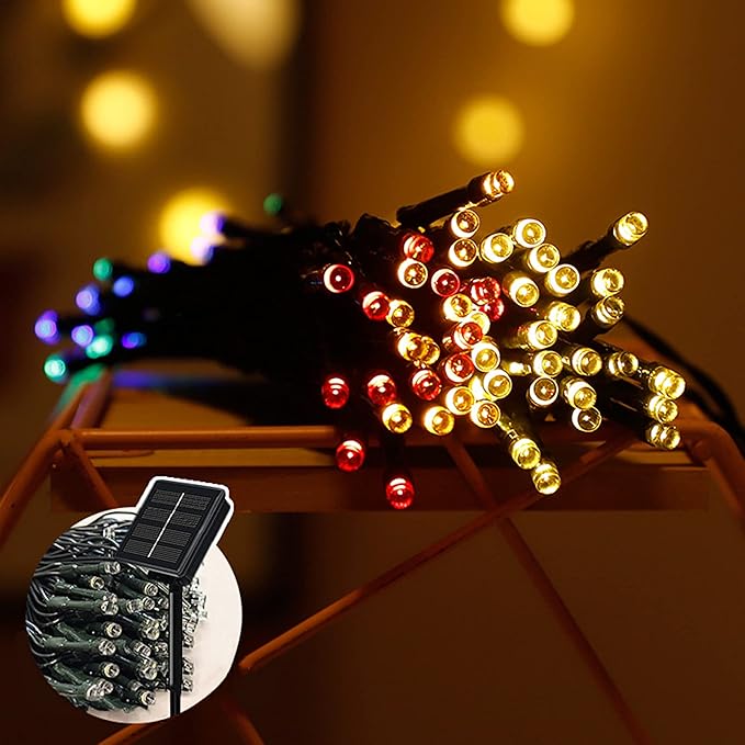 Solar String Lights Outdoor Lights led Small lamp Beads Warm White 8 Functions Colorful Colors Outdoor Engineering Lantern Christmas Garden Decoration