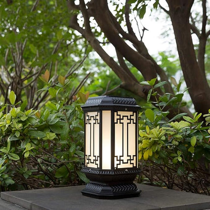 Lights Outdoor IP43 Waterproof Retro LED Solar Column Lamp Super Bright External Listing Garden Landscape Light Outdoor Lawn Street Path Post Pillar Light Patio Table Lamp E27 Edison Glass Lantern Sta