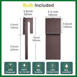 15IN Outdoor Wall Sconce Fixture,Dusk to Dawn Patio Lights,Waterproof Exterior Lamp,Modern Wall Mounted with 17W | Lumora