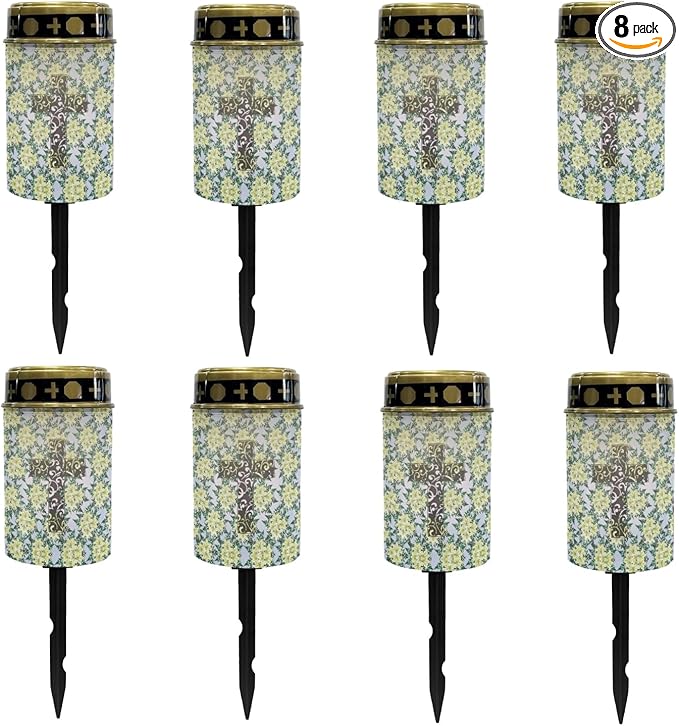 Cross Floral Solar Lights Outdoor,Solar Stake Lights Garden Lights,Waterproof Solar Lights for Outside Yard Patio Walkway Decoration Landscape Lighting Spotlight