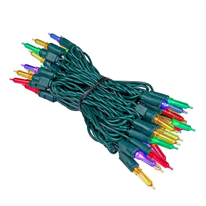 Novelty Lights Vintage Style T5 Multicolor LED Christmas Lights, 11.5 Feet Green Wire String of 35 Mini Bulbs, UL Listed Indoor/Outdoor Tree Lighting