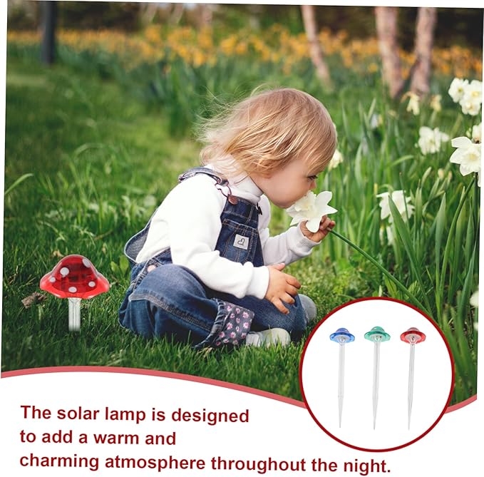 6Pcs Solar Powered Mushroom Lights for Garden Outdoor LED Landscape Lighting Waterproof Solar Pathway Lights for Patio and Lawn Decor