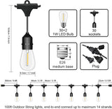 Outdoor String Lights LED 100FT Commercial Grade Heavy Duty Light String Lights with 30 Sockets 32 Shatterproof | Lumora