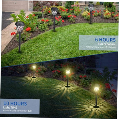 DOITOOL 6pcs Solar Outdoor Garden Lights Led Lawn Lamp for Pathway and Landscape Decor Solar Stake Lights Automatic Day Night Function